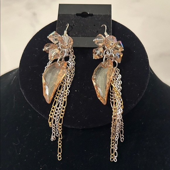 Jewelry - Elegant Gold and Silver Dangle Earrings